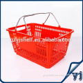 Metal-hands Plastic Shopping Basket for Supermarket